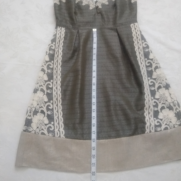 Anthropologie linen lace crochet embroidery pleats - Picture 8 of 8